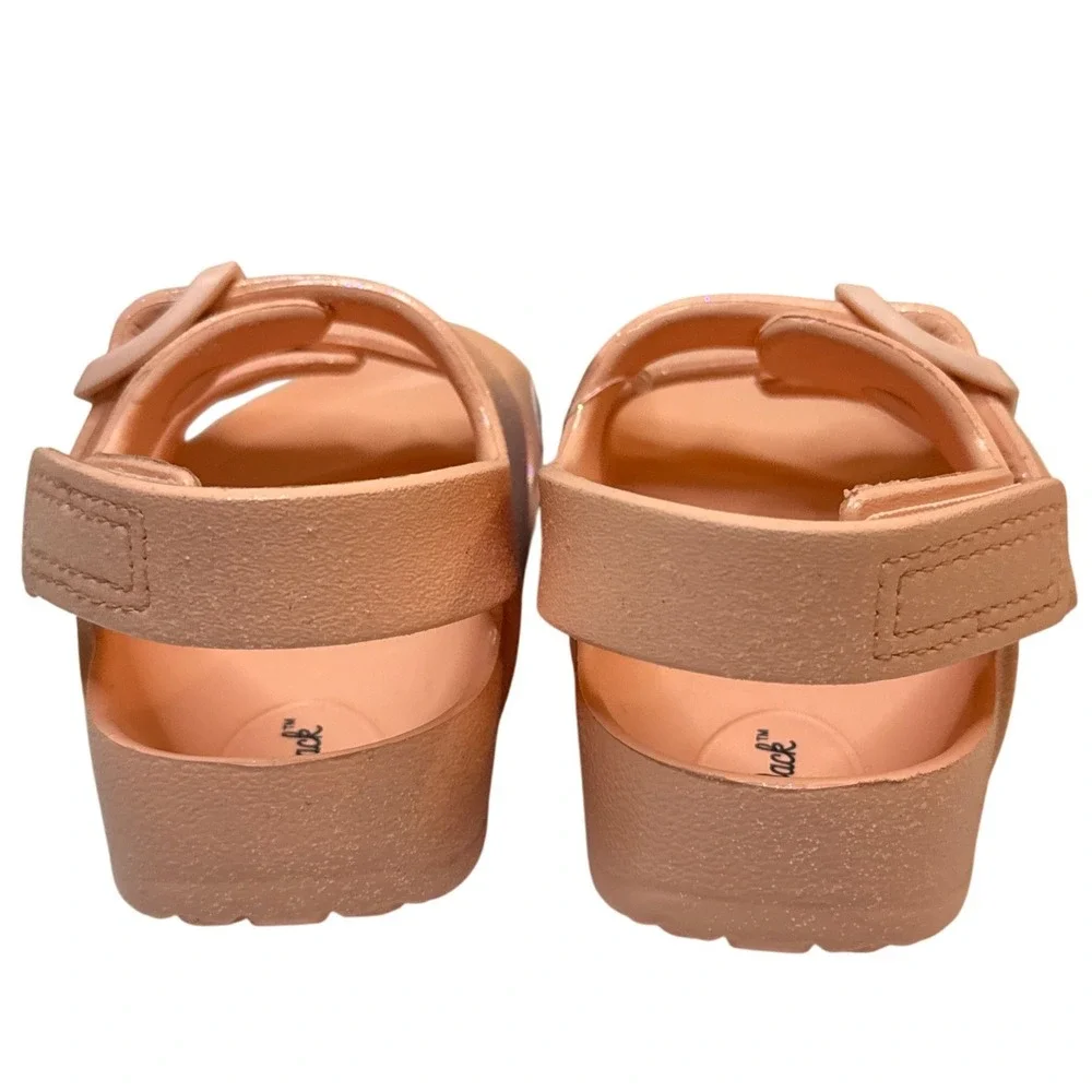 Cat & Jack Kids Size 7 Pink Glitter Adjustable Strap Sandals‎